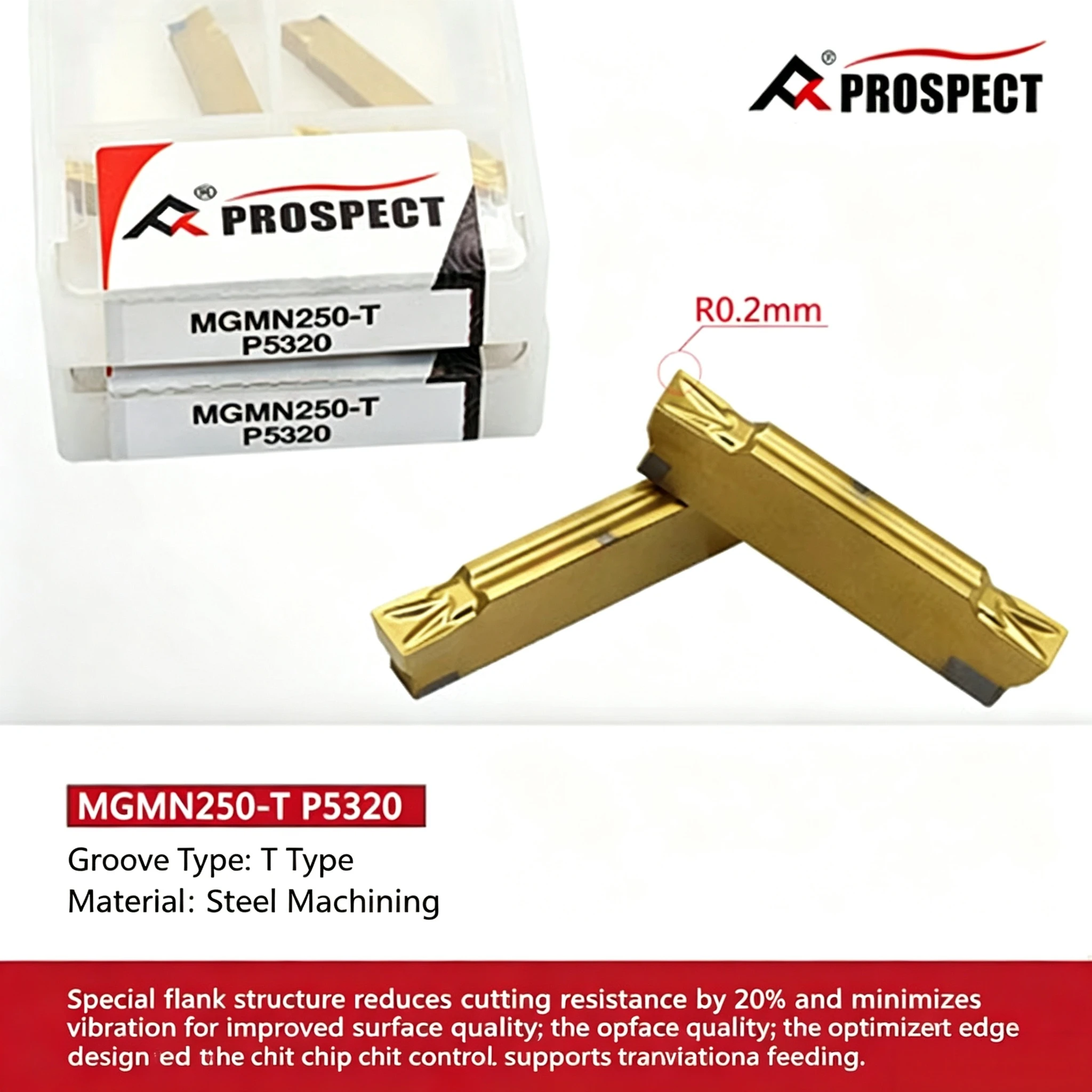 PROSPECT MGMN150 MGMN200 MGMN250 MGMN300 MGMN400 MGMN500 MGMN600-DR T M H G PT3000 P5320 PS530A P8125 CarbideInsert MGMN Inserts