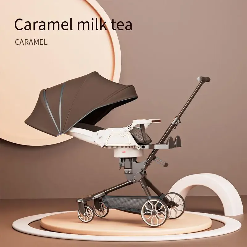 Shock Absorbing Stroller Lightweight Folding Stroller Newborn Baby Two-way Swivel Seat High Landscape Adjustable Baby Stroller