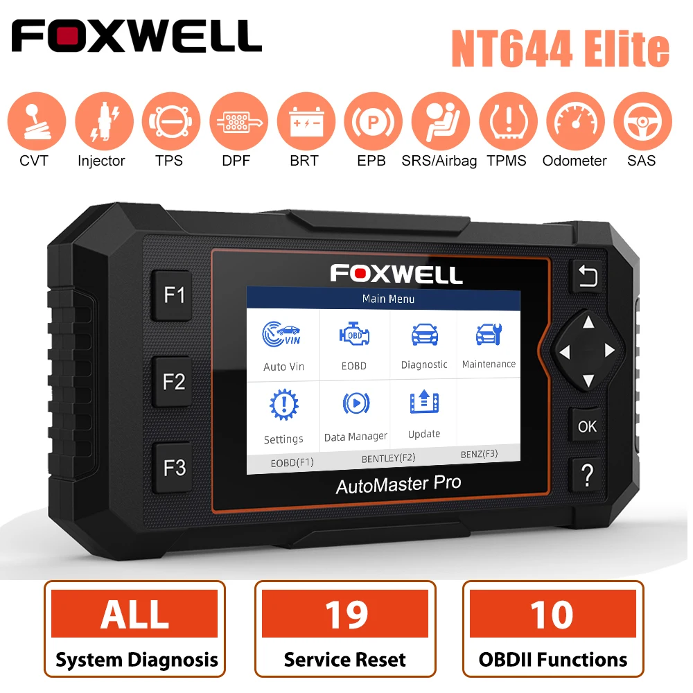 

Foxwell NT644 Elite OBD2 Automotive Scanner All System Car Diagnostic Tool DPF ABS SRS Oil Reset Check Engine OBD 2 Auto Scanner