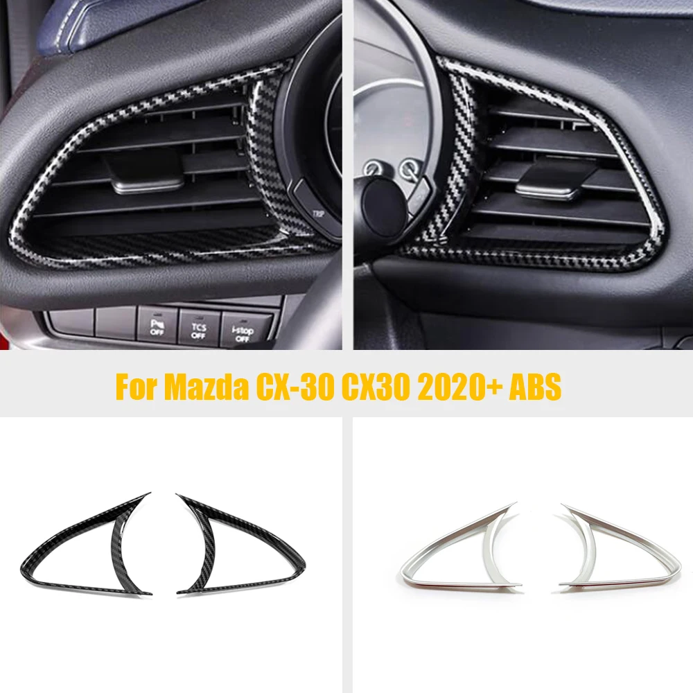 

For Mazda CX-30 CX30 2020-2022 ABS Car Dashboard Air Outlet Frame AC Conditioner Vent sticker Cover Trim Auto Accessories