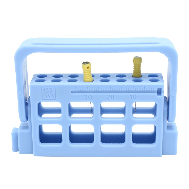 Dental Endo Files Holder 8 Holes 16 Holes with Record 3 Colos Endo Stand Endo Tray for Endodontic Files Organizer Endo Box