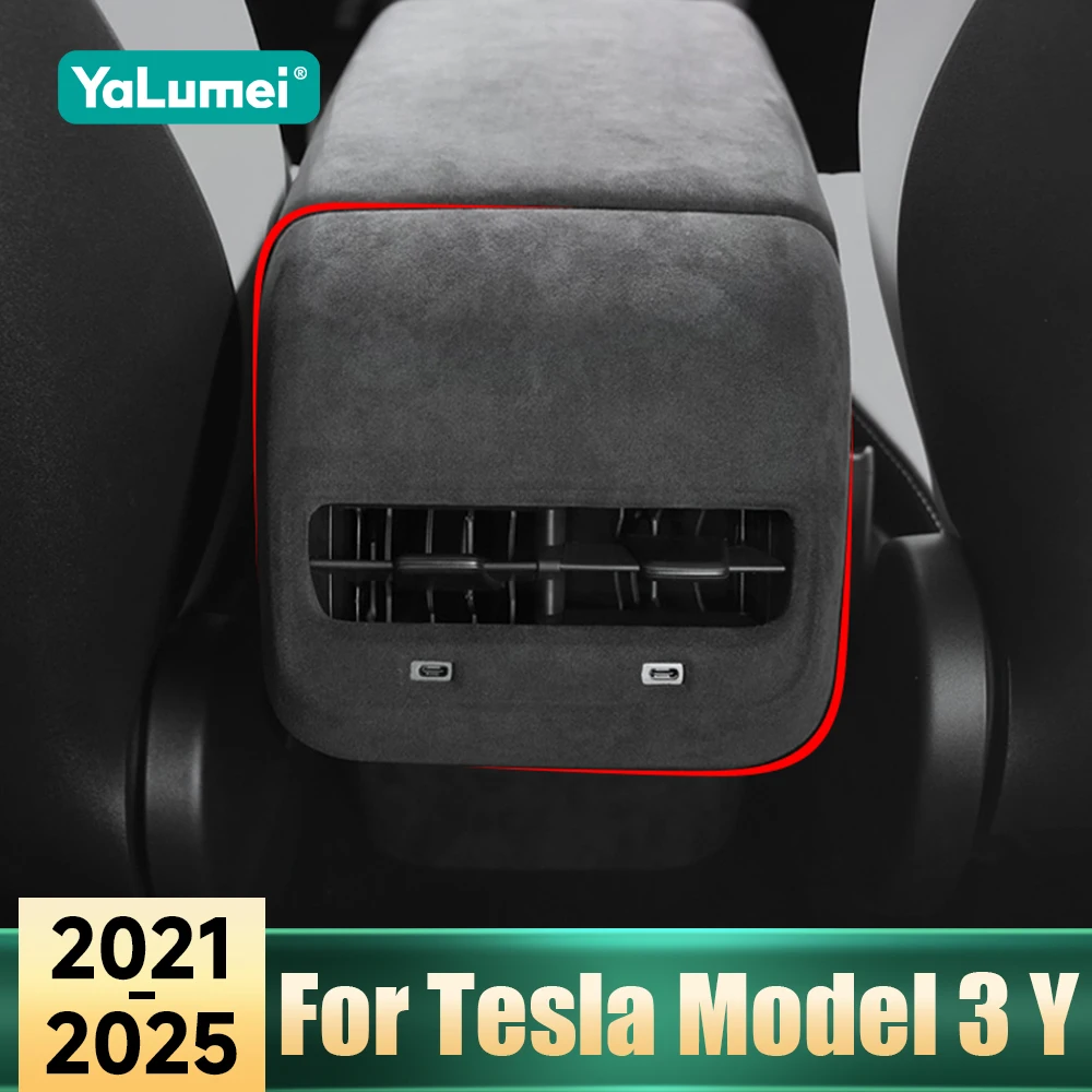 

Accessories For Tesla Model 3 Y 2021 2022 2023 2024 2025 ABS Car Rear Air Conditioning Vent Outlet Frame Cover Plate Trim