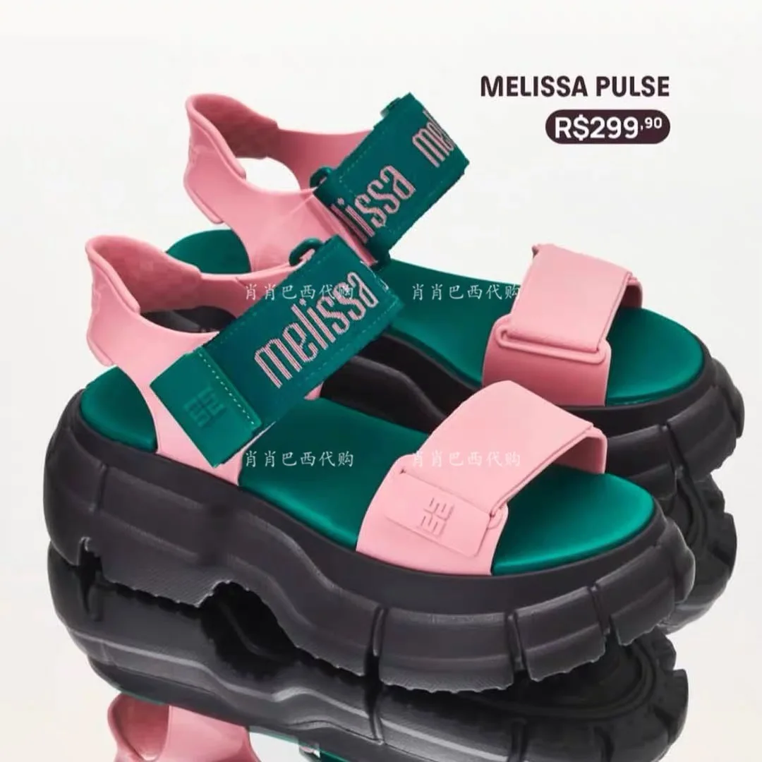 Melissa New Style Women Thick-soled Summer Sandal Ladies Elegance Platform Out Wear Beach Shoes Girl Fashion Fragrant Jelly Shoe