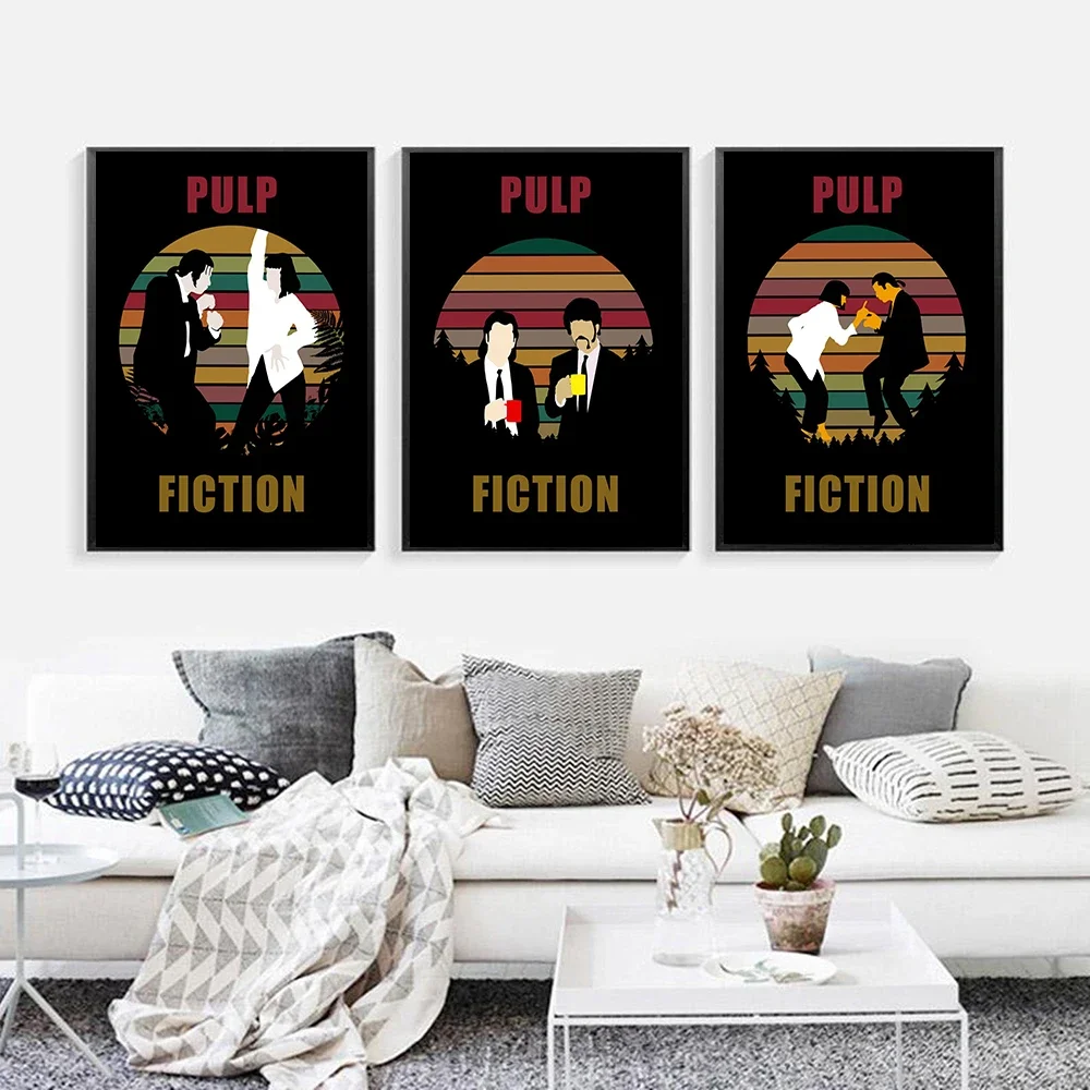 Retro Poster Film Character Canvas Prints Movie Painting Vintage Pulp Fiction Abstract Wall Art Picture Black Gift Home Decor