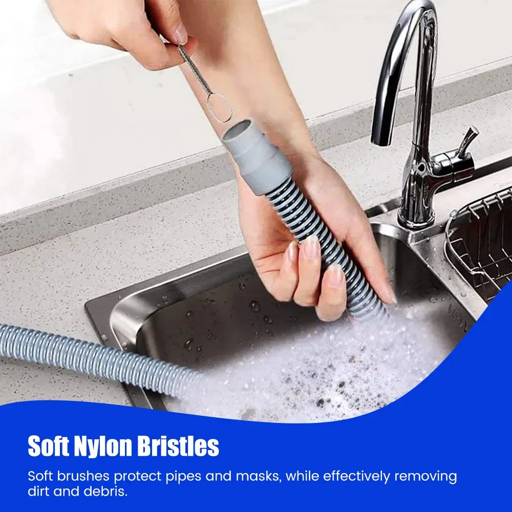 CPAP Hose Brush Cleaning, 7 Feet Length Plus 7 Inches Handy Stainless Steel Wire Bristle Brush, Fits 15mm 19mm Diameter Tubing image 5
