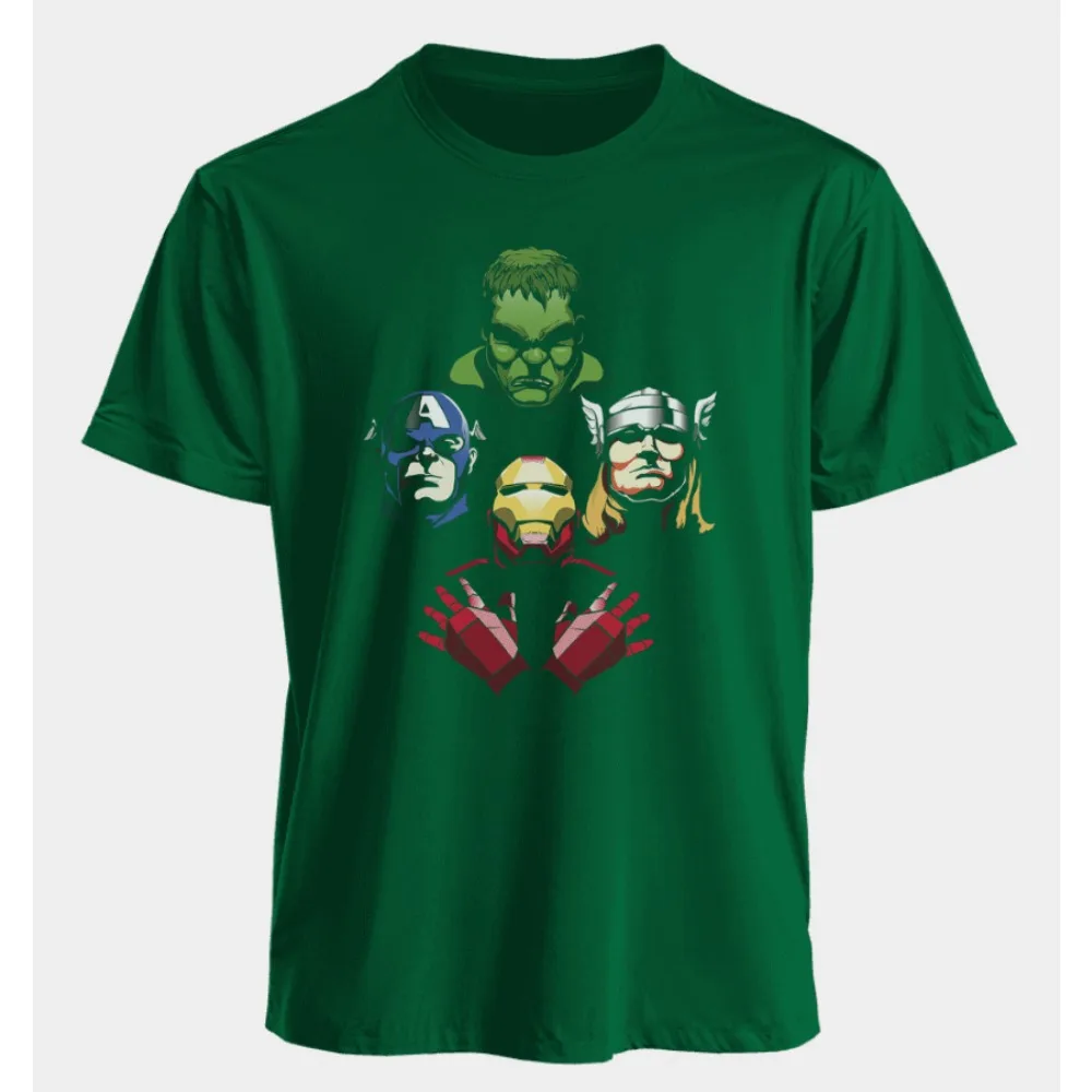 تي شيرت Marvel The Avengers للرجال والنساء من Iron ManCaptain America Thor Hulk Summer America للربيع والخريف بأكمام قصيرة #5