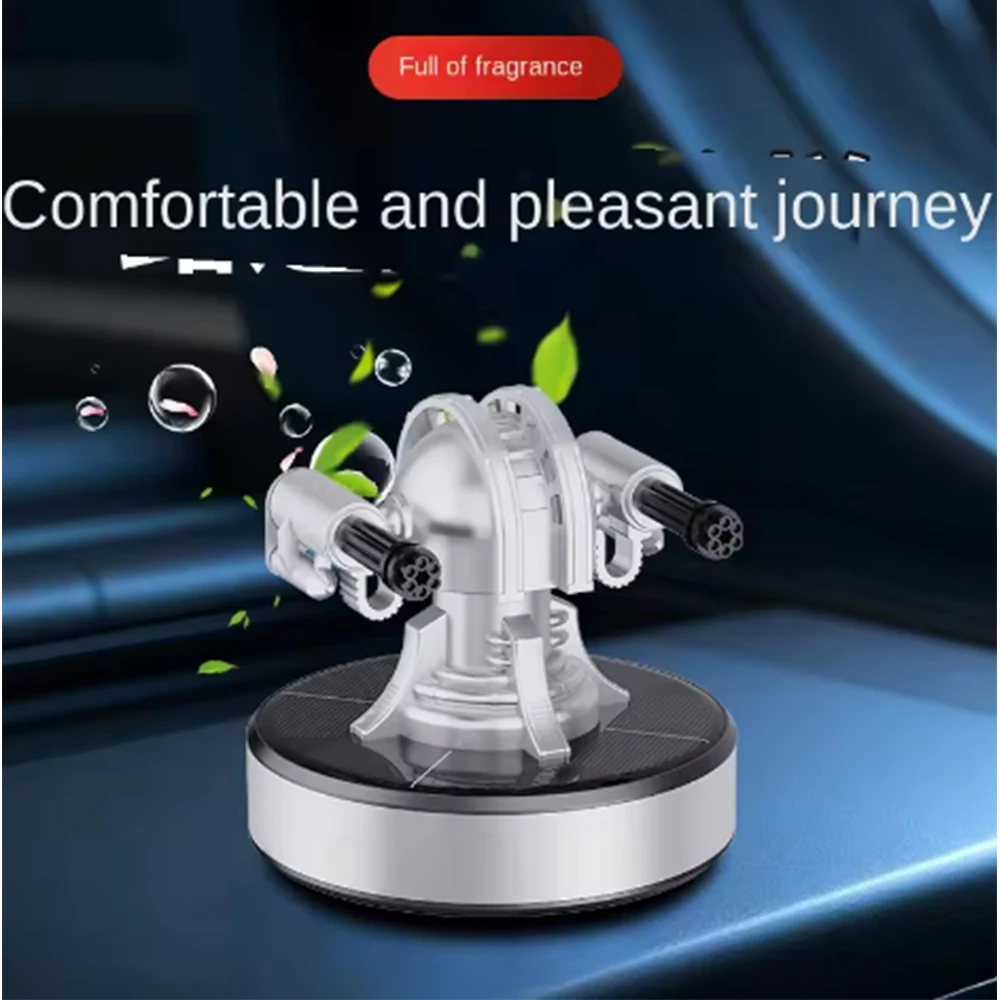 

solar rotating aromatherapy car ornaments center console military fan gift car decoration men's car dashboard car orn