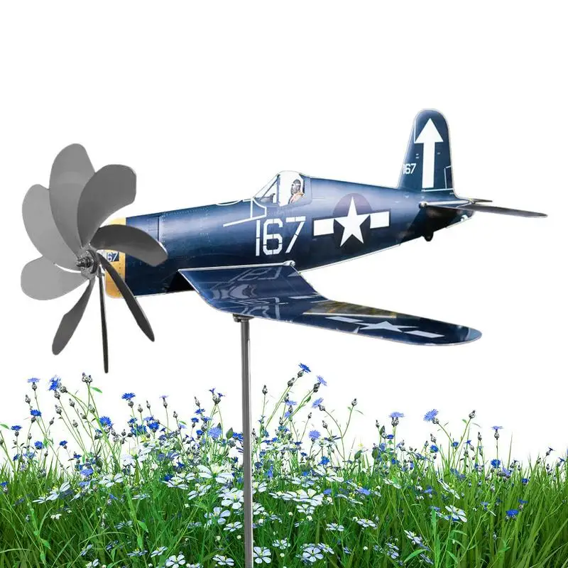 

Airplane Weather Vane Airplane Metal Wind Spinner Stainless Steel Weatherproof Wind Catchers Durable wind energy garden Sculptur