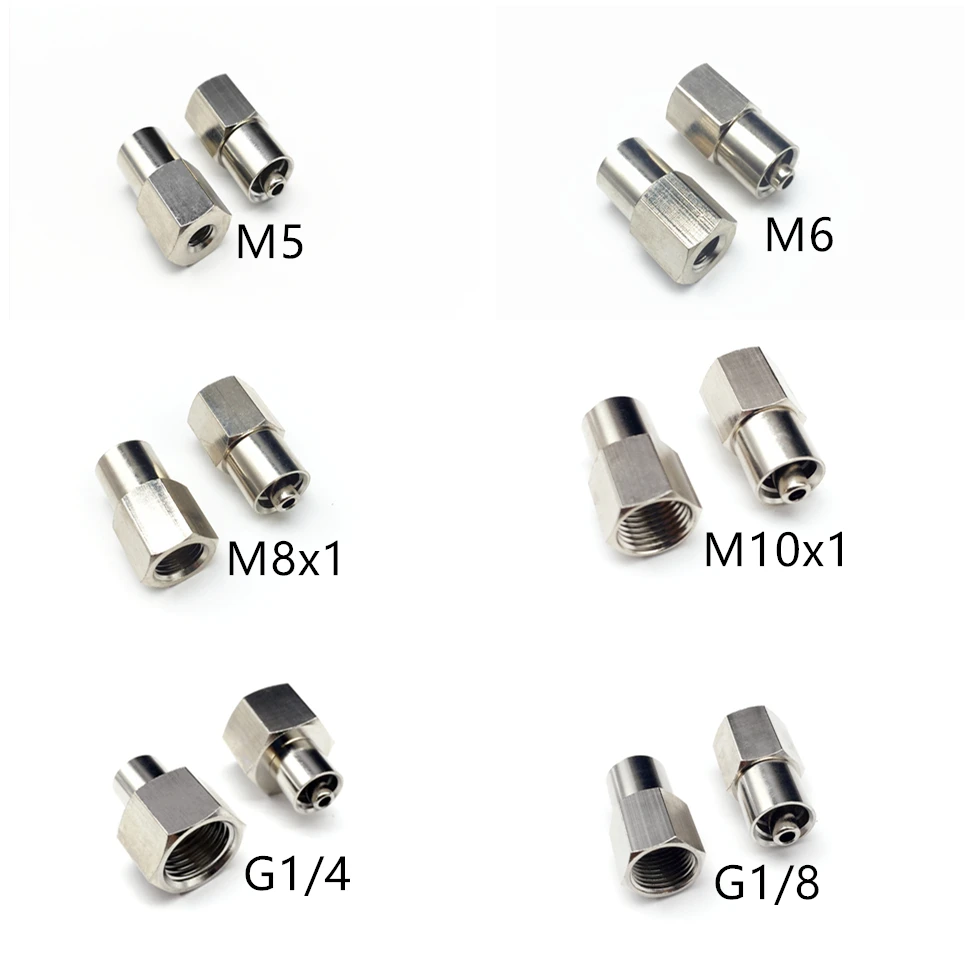 Imagem -02 - Adaptador do Conector do Encaixe do Metal Fechamento Masculino de Luer Linha Fêmea m5 m6 M8x1 M10x1 g1 g1 4