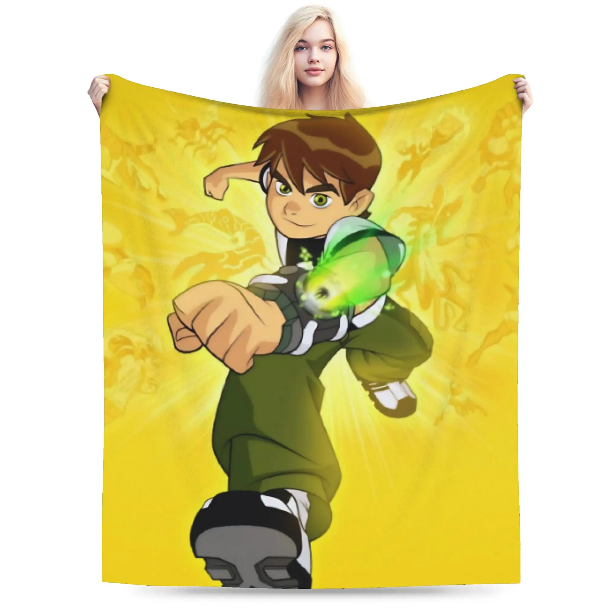 Ben 10 Anime Printed Blanket For Men Women Super Soft Cozy  Throw Blankets for Couch 50x60 Inches Multiple Sizes