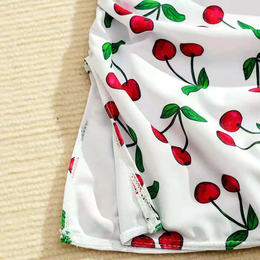 2026 Strappy Girls Swimsuit 3 Pieces Bikinis Cherry Kids Swimwear Female Children's Bathers Bathing Swimming Swim Suit 8-14Y view 5
