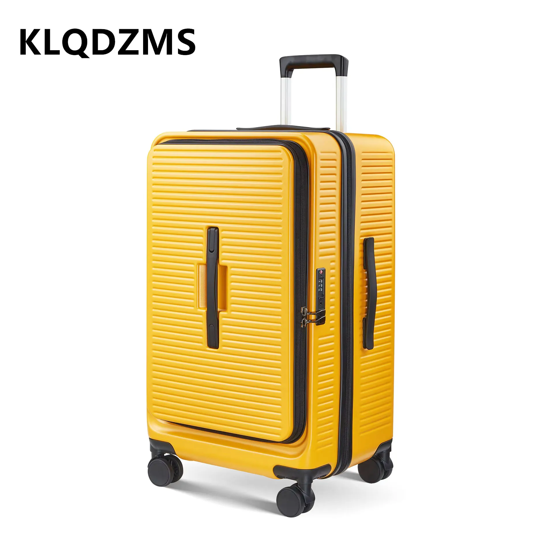 Klqdzms 22 "26" 30nch Hoogwaardige Bagage Vooropening Pc Multifunctionele Trolleykoffer Familie Reizen Essentials Dames Koffer