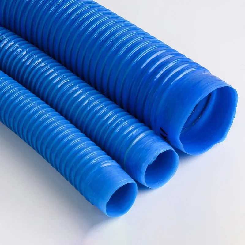 2 Meter Transparent PVC Tube Dust Suction Vacuum Fume Exhaust Hose Blue Exhaust Pipe Air Tube Inside Diameter 32/40/45/50/60mm