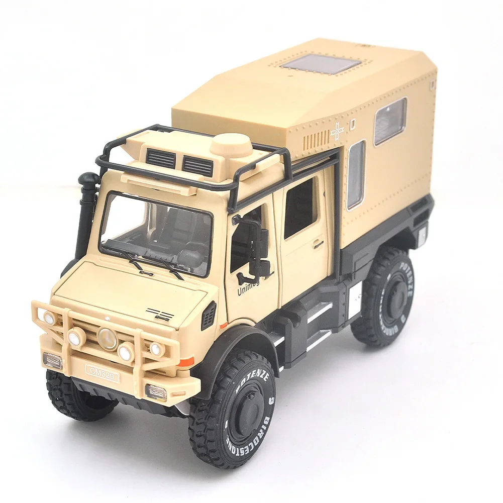 

1: 32 Mercedes Benz Unimog Die Cast Metal Alloy Model Car Sound and Lighting Pullback Series Children's Toy Gifts