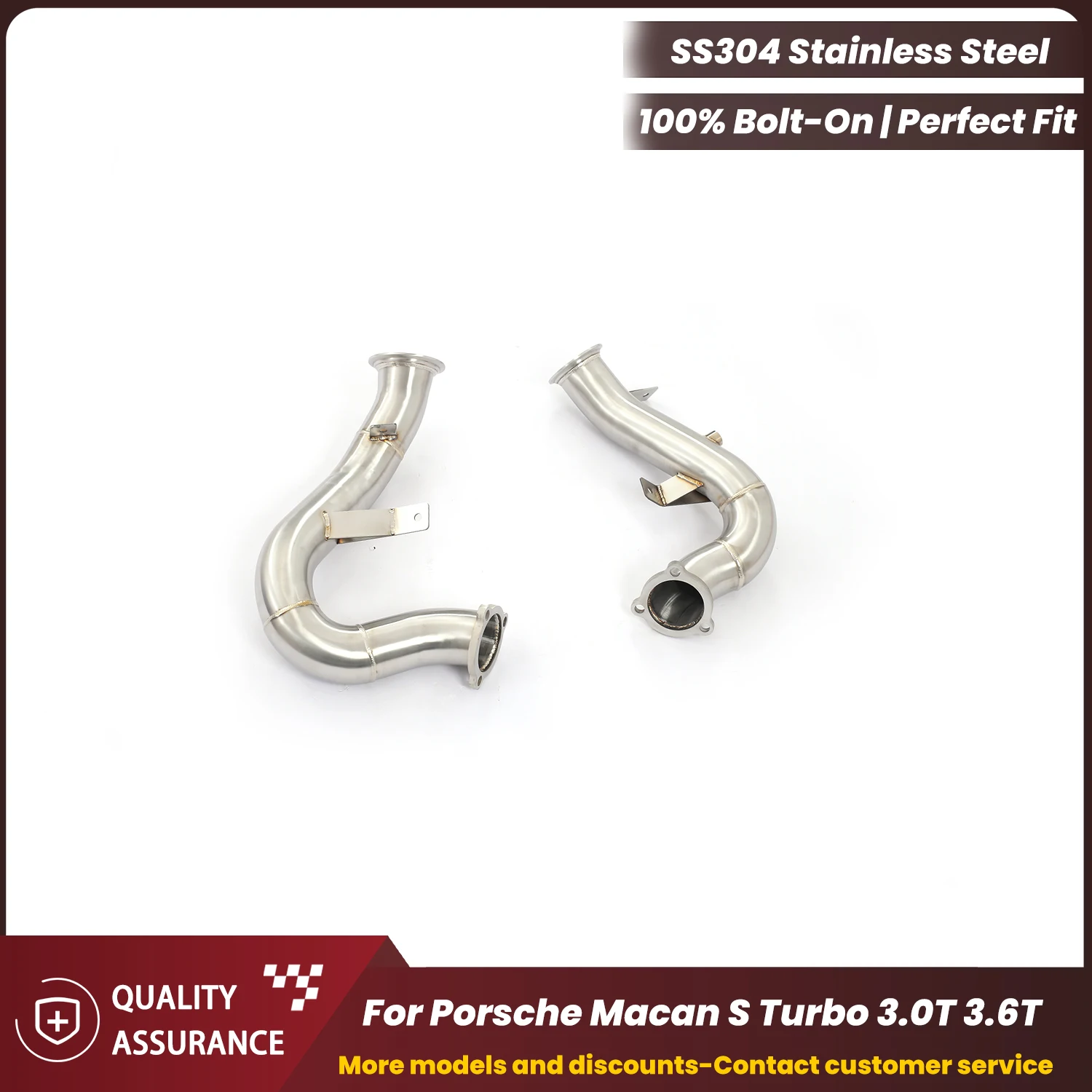 

ECCF High Flow Stainless steel Downpipe for Porsche Macan S Turbo 3.0T 3.6T Aggressive Exhaust Sound Easy Installation