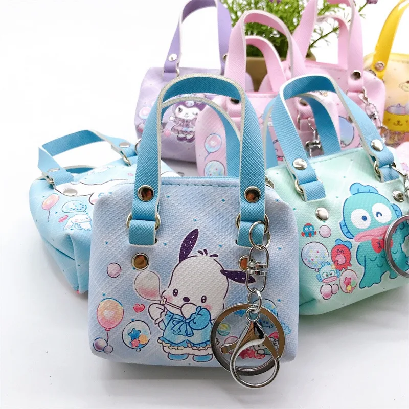 Kawaii Pocahcco Anime Sanrio Kuromi Hangyodon Sweet Coin Purse Cute Cartoon Cinnamoroll Headphone Bag Keychain Girls Gifts