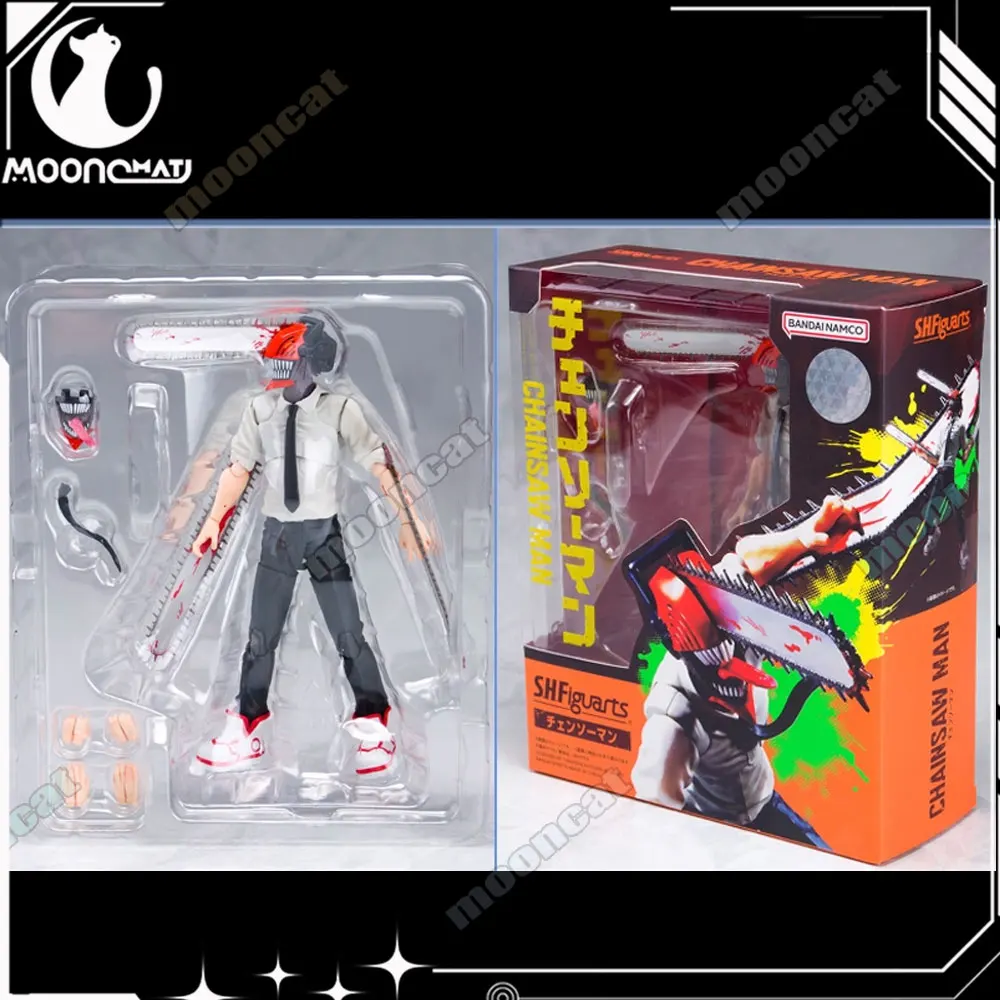 

Chainsaw Man Figure Standing SHF 15CM Anime Aciton Figure Replacement Face Hand Model Toy Doll Collection Gift PVC KO Model