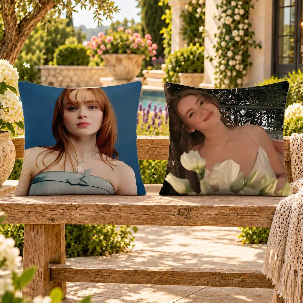 Actor Drama Sadie Sink Cushion Cover Soft Plush Throw Pillow Cover Washable Sofa Bed Patio Chair Home Decor