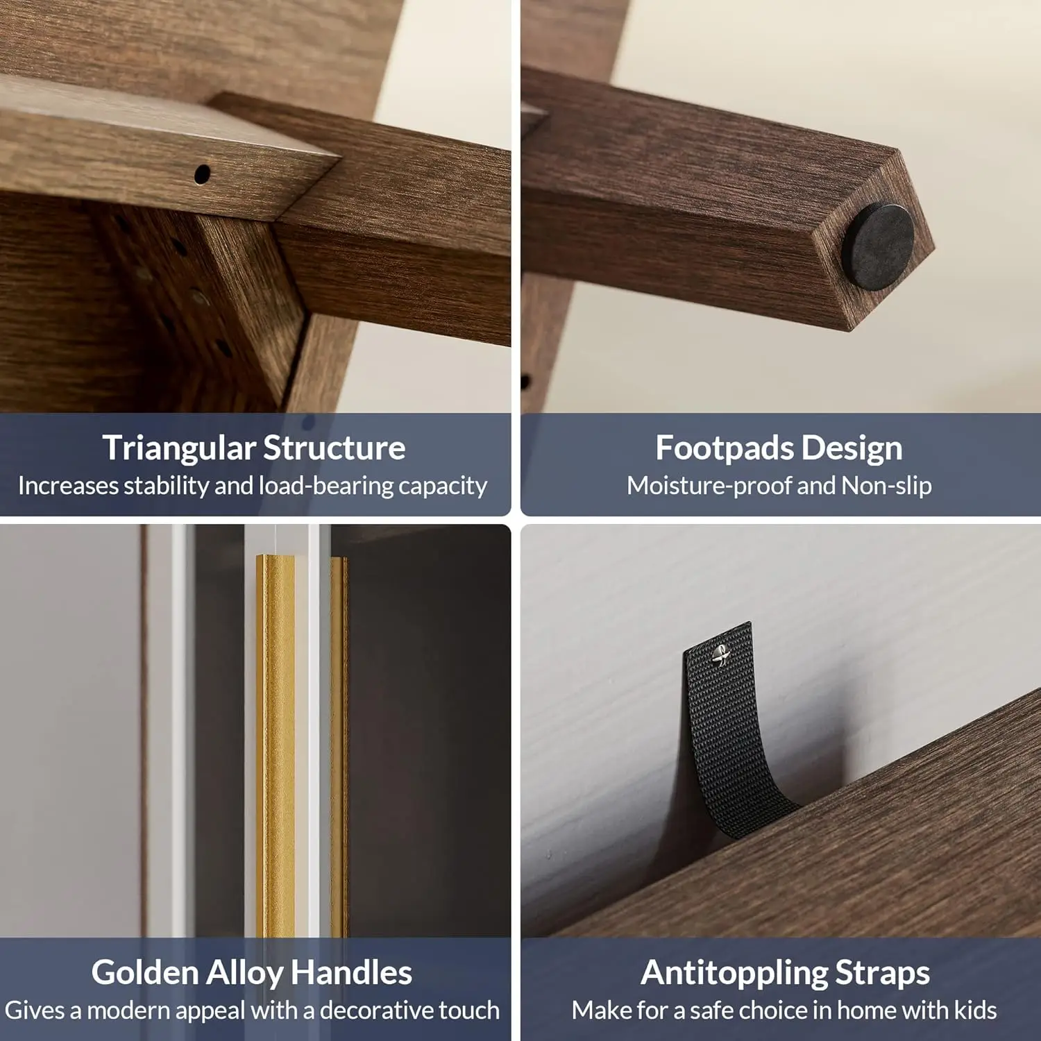 Moderne dressoirkast met 3 niveaus, wit glazen displayopslag voor keuken of woonkamer, 31 inch