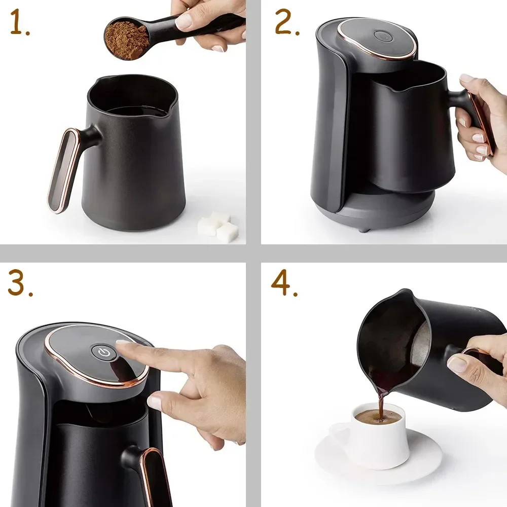 Home Coffee Pot Semi-automatic Mocha Coffee Machine 0.5L Portable Espresso Insulated Home Kitchen Cappuccino Coffee Making