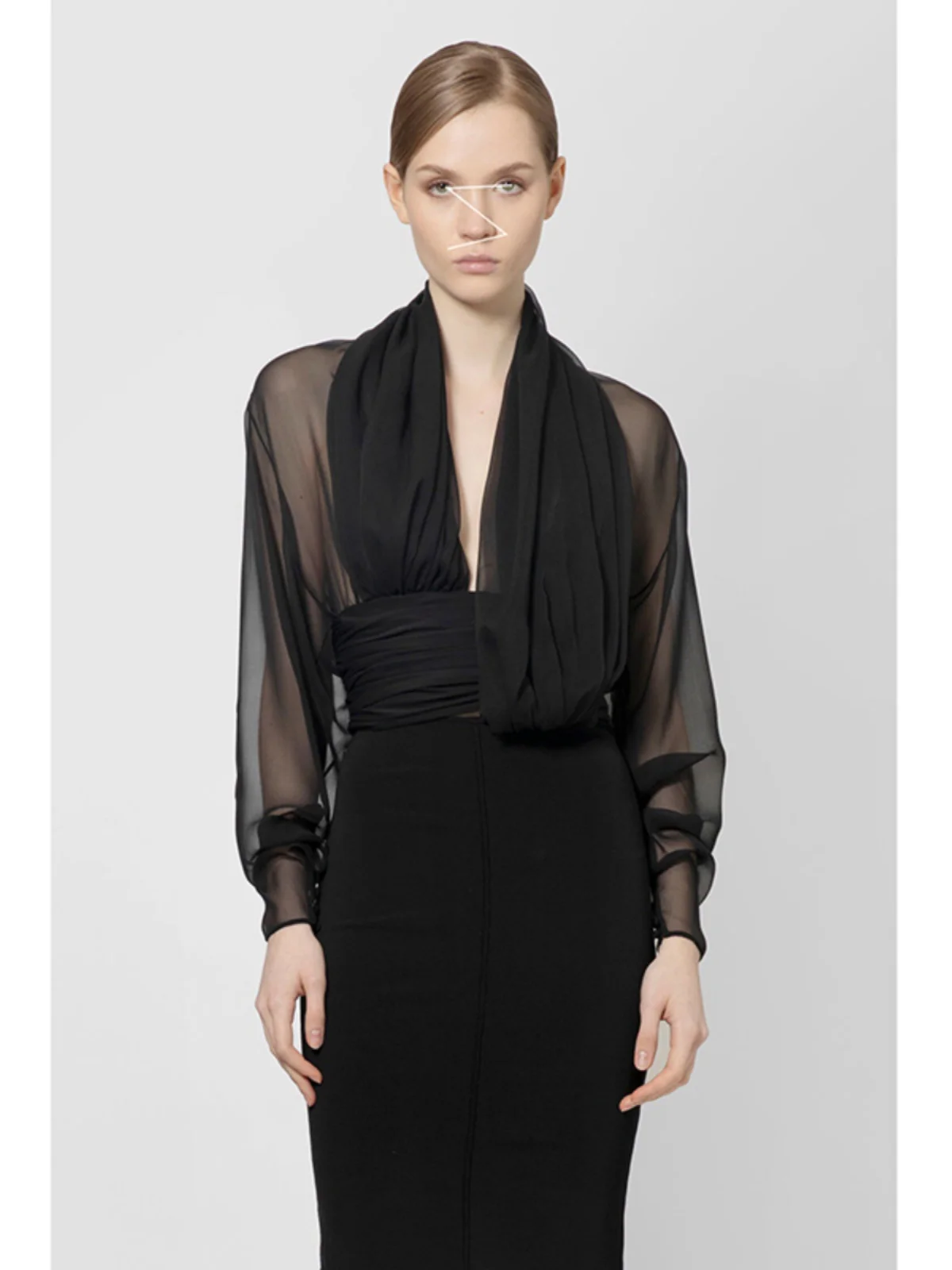 

Весенний комплект: топ с V-образным вырезом и плиссированной юбкой макси, женский модный облегающий костюм