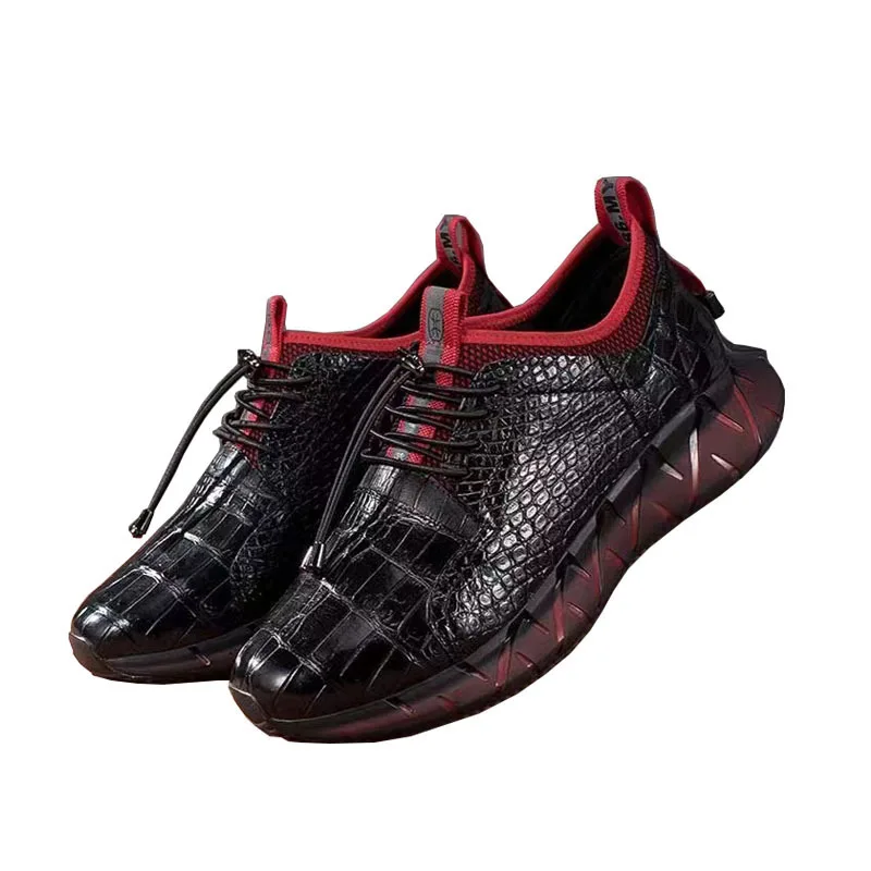 

Men's shoes Crocodile Sports Belly Leather Fashion Oxford male Walking Sneakers кроссовки мужские Мужская повседневная обувь