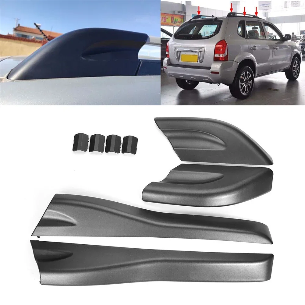 Black Roof Rack Rail End Protective Cover Shell Cap For Hyundai Tucson 2004-2008 Roof Rack End Cover Car Accessories