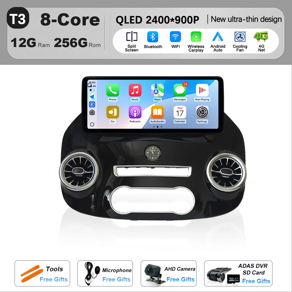 Draadloze CarPlay Voor Mercedes Benz Vito W447 2016 - 2021 Android Auto Navigatie Gps Auto Multimedia Speler Dsp Stereo 4G wifi Bt