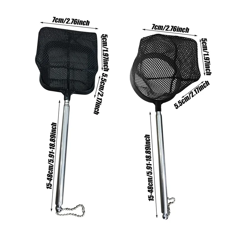 شبكة صيد السمك من الفولاذ المقاوم للصدأ قابلة للسحب، شبكات صيد الروبيان الصغيرة، ملحقات الأسماك لأداة تنظيف خزان الأسماك #6