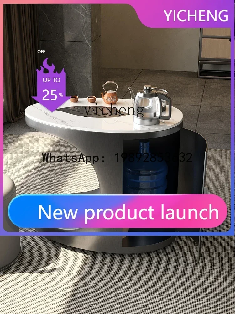 

Light Luxury Minimalist Table-Chair Set Balcony Kung Fu Bubble Removable Small Tea Trolley Usb Charging