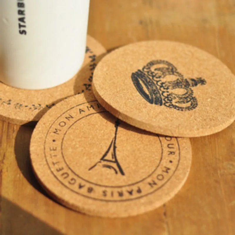 

Cork Wood Coaster Multiple Patterns Wooden Cup Pad Meal Pot Bowl Insulation Mat Home Festival Gifts for Friend Family Lovers