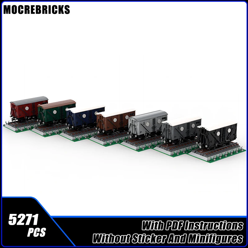 

MOC Building Blocks GWR 12T 4w Ventilated Van Railway Freight Train Carriage Sets Without Tracks DIY Bricks Toys Kid's Xmas Gift