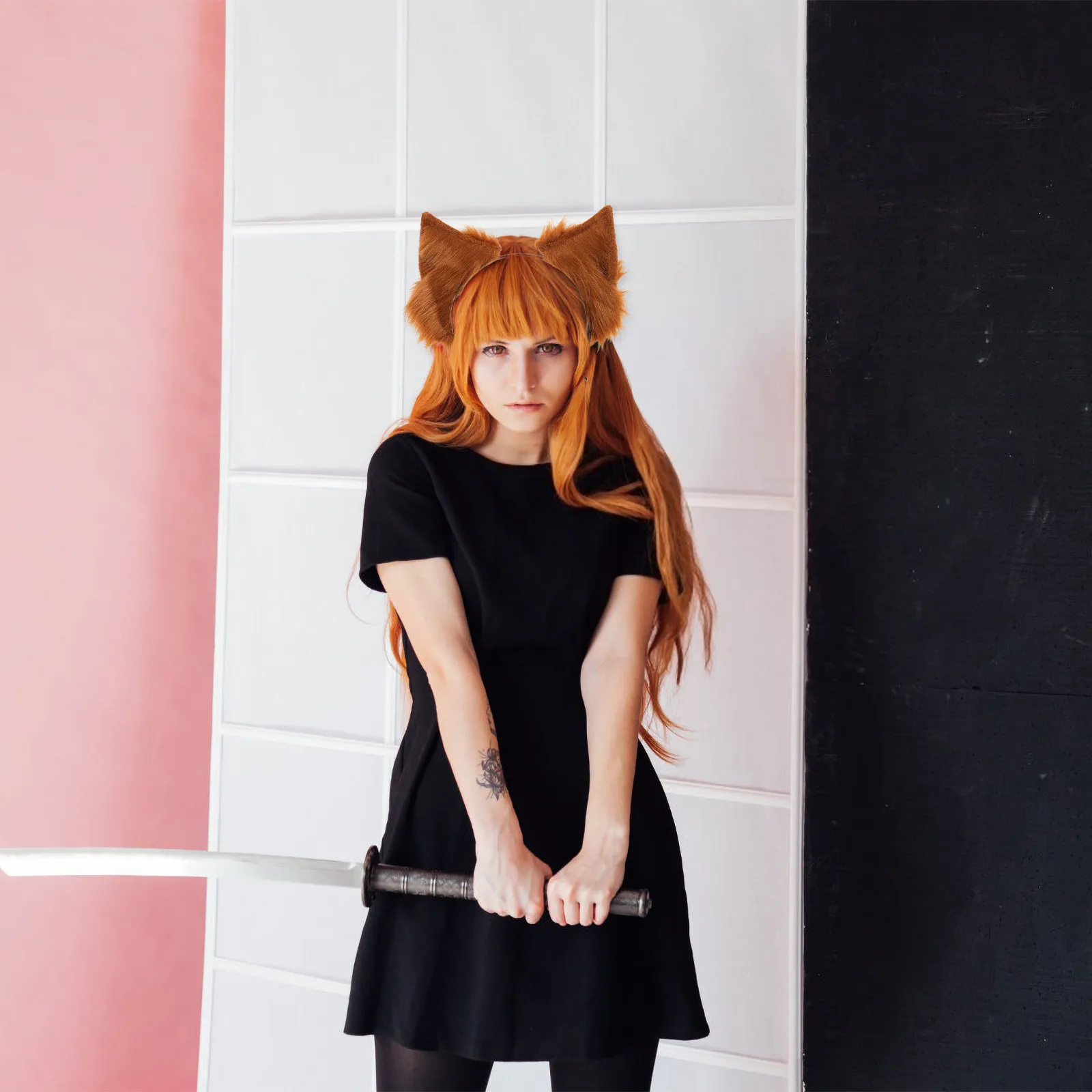 

Набор из 1 предмета: повязка на голову с кошачьими ушками и хвостом, премиум-класса, для косплея, аксессуары для вечеринок и Хэллоуина, шикарный декор для кошачьего костюма