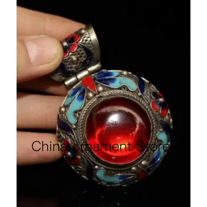 

Китайская старая подвеска ручной работы с тибетским серебряным перегородчатым цирконием ww555