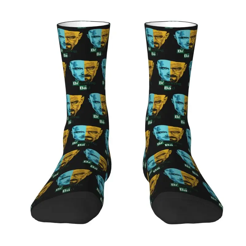 Custom Fashion Printed Breaking Bad Socks for Men Women Stretchy Summer Autumn Winter TV Show Crew Socks