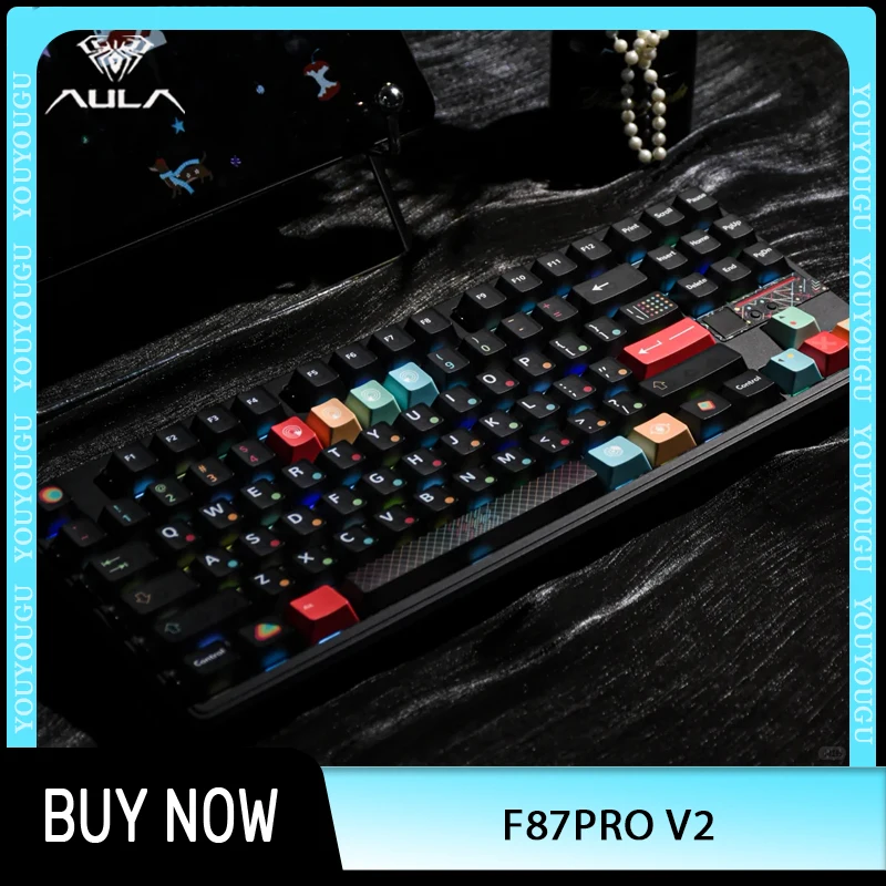 

AULA F87Pro V2 Mechanical Keyboard Three Mode Wireless Gaming Keyboard RGB 8000mAh PBT Gasket Mac Keyboard Pc Gamer Accessories