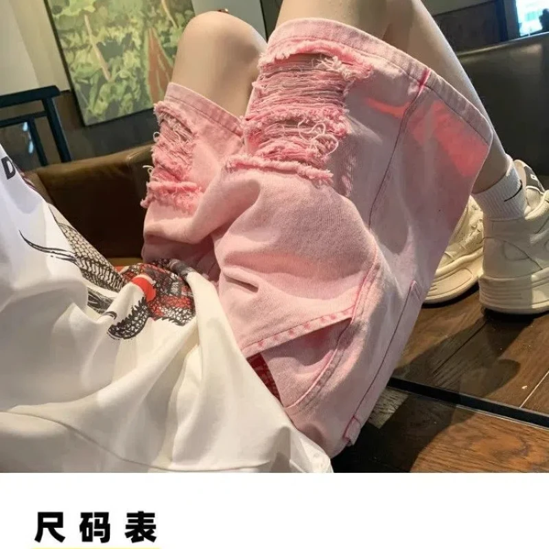 

Men's New Style Spliced button Zipper Pocket Fashionable Loose Beggar Ripped Denim Shorts