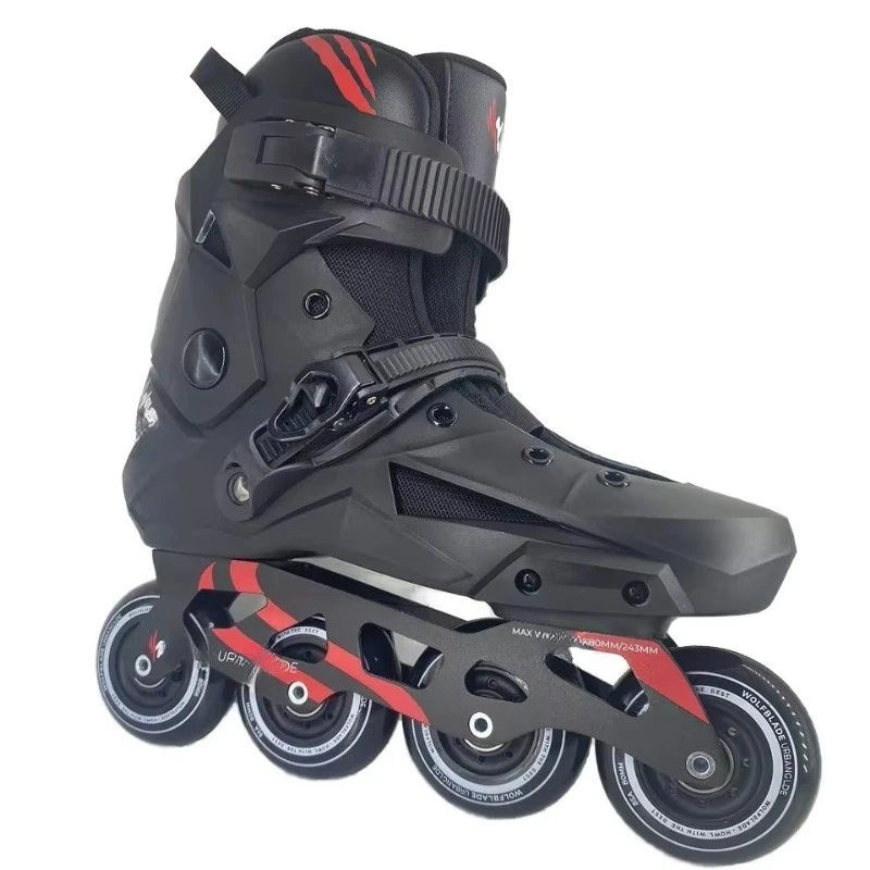 High Quality Adult Professional Outdoor Street Roller Skates Black 4-wheel Inline Skates