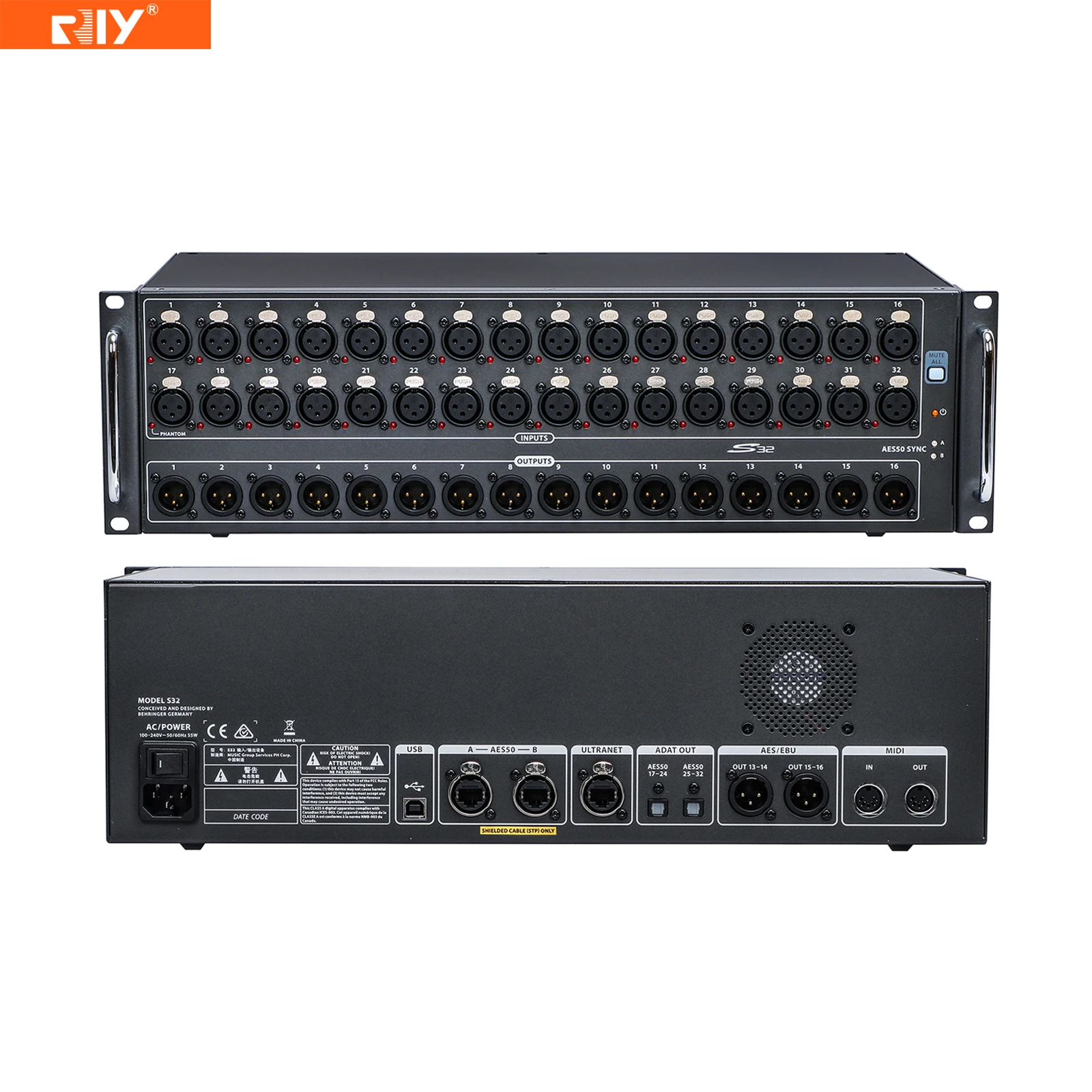 S32 Box Stage Top Quality 32 Channel Digital Mixing Remote-Controllable Networking Featuring Preamps Performance Music Equipment