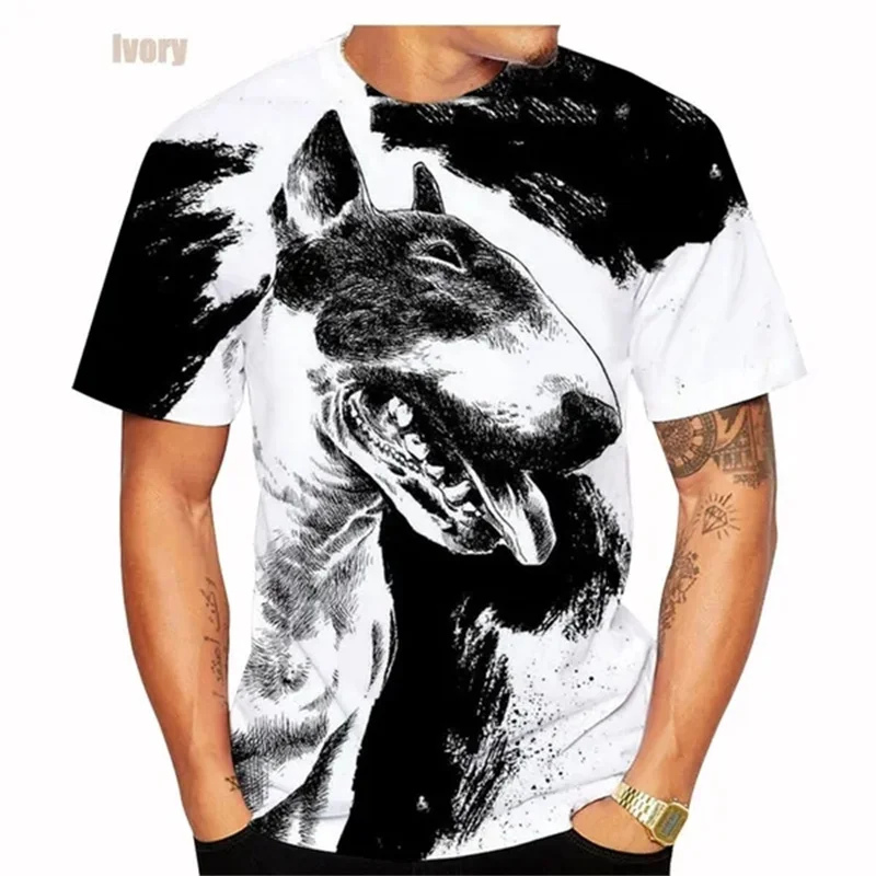 New Fashion Bull Terrier 3D Printed Men And Women T-shirt Casual Dog Bull Terrier Streetwear Harajuku Short-Sleeves Size XS-6XL