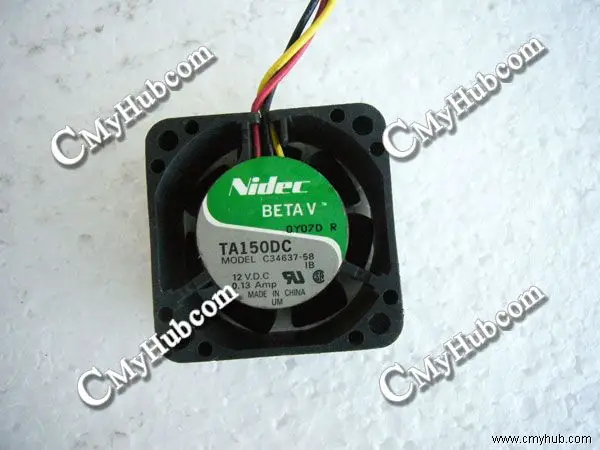 For Nidec C34637 58 DC12V 0.13A 4020 4CM 40mm 40X40X20mm 3Pin 3Wire Cooling Fan C34637-58 58 IB TA150DC FRU: 24P0892 24P0844