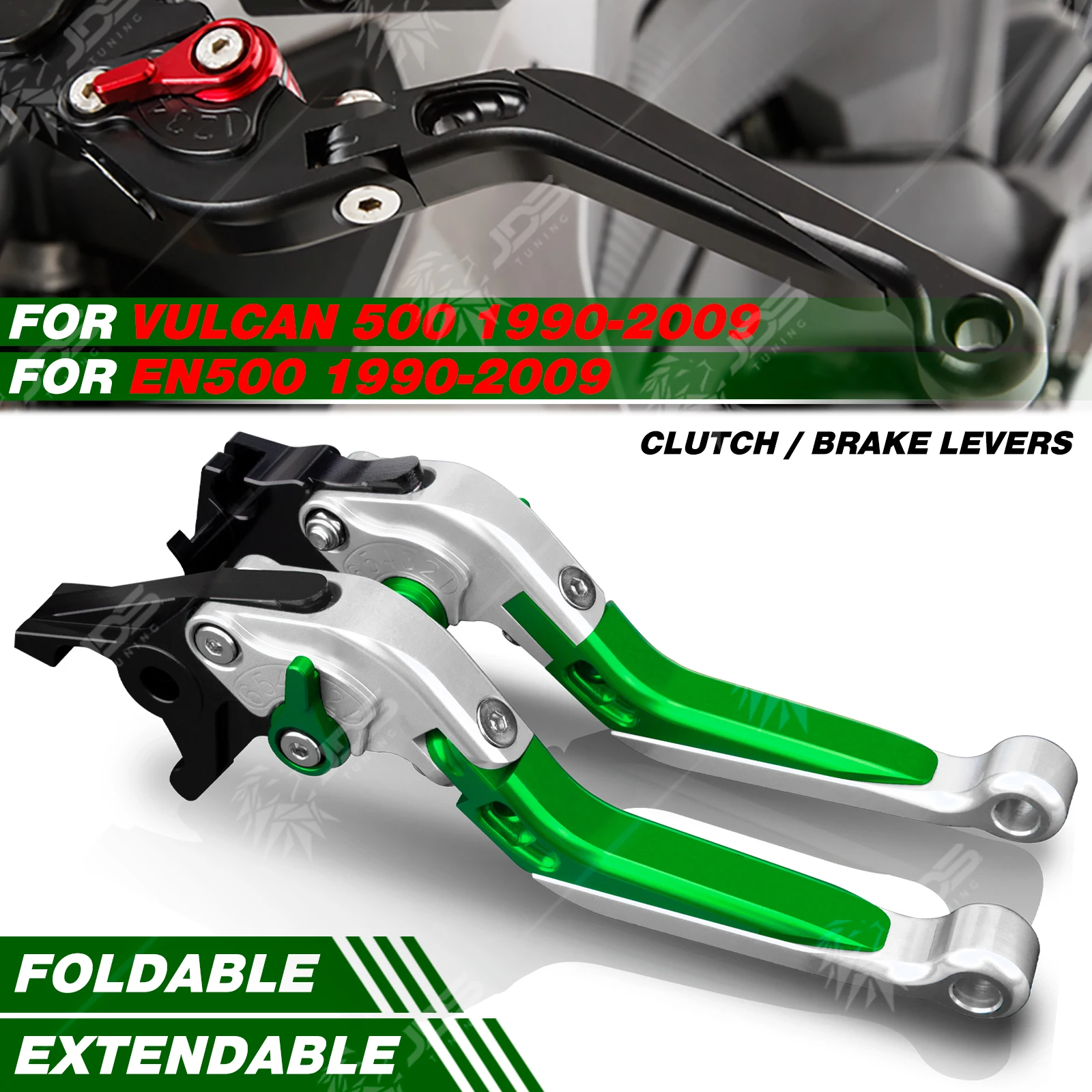 

JDSTUNING For Kawasaki VULCAN 500/VULCAN500 LTD/EN500 1990-2009 Folding Clutch and Brake Lever Set Adjustable Levers Accessories