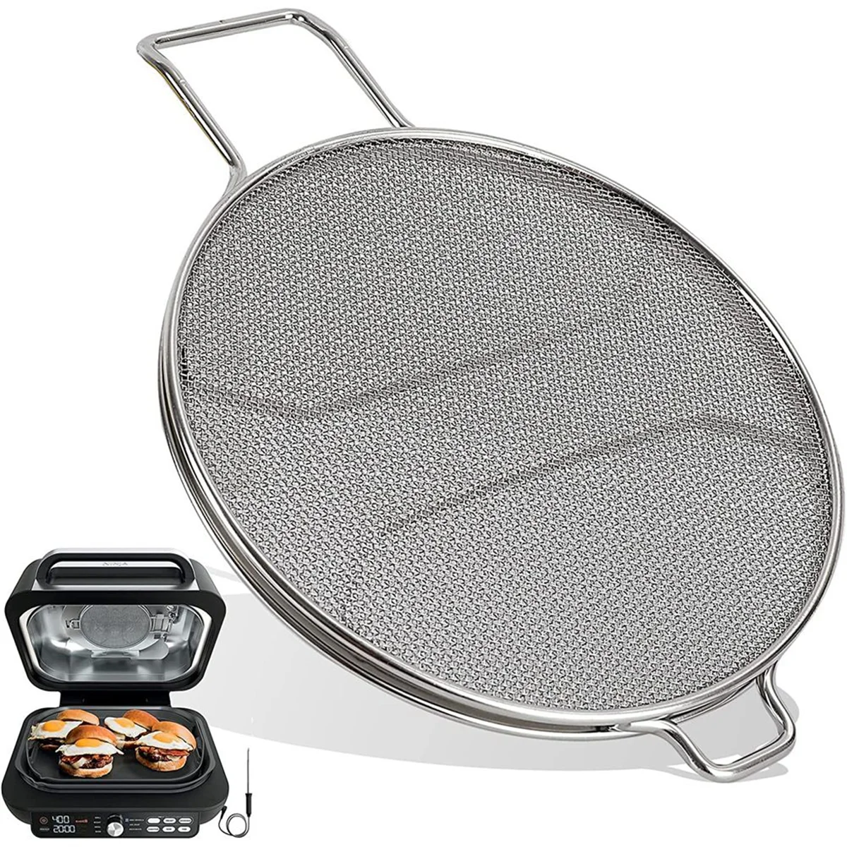 شاشة رش A71P لـ Foodi IG651 IG600 IG601 شبكة من الاستانلس استيل غطاء حماية لرذاذ الزيت لمقلاة القلي #5