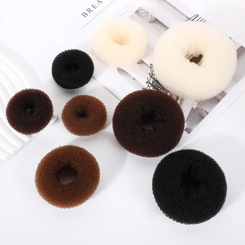 1PC Plate Hair Donut Hair Bun Maker Roller DIY Donut Elastic Foam Sponge Hair Styling Tools Princess Hair Tools Accessories