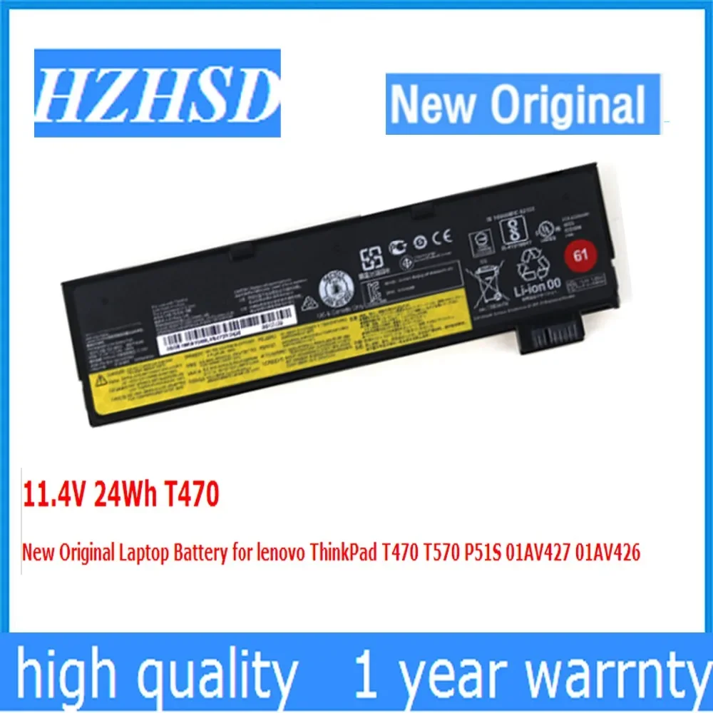 

11.4V 24Wh T470 New Original Laptop Battery for lenovo ThinkPad T470 T570 P51S 01AV427 01AV426