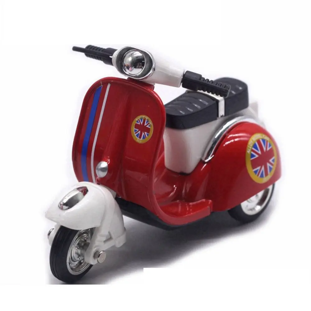 

New Alloy Pullback Car 1:43 Retro Style Three Wheeled Vehicle Model Cartoon Design Door Can Open Sports Car Model