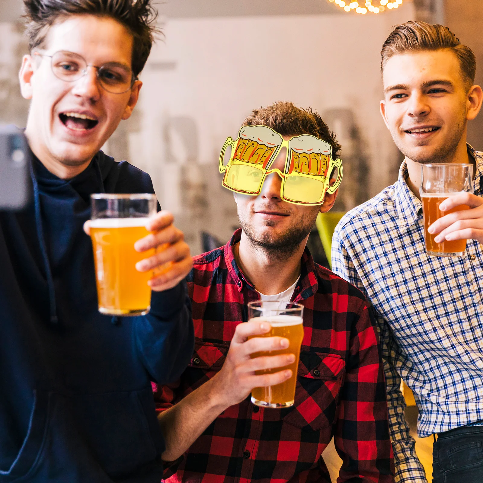 3Pcs Beer Theme Eyeglasses Creative Plastic Funny Party Glasses Photo Props Lightweight Durable Festival Gear Funny Photo Props