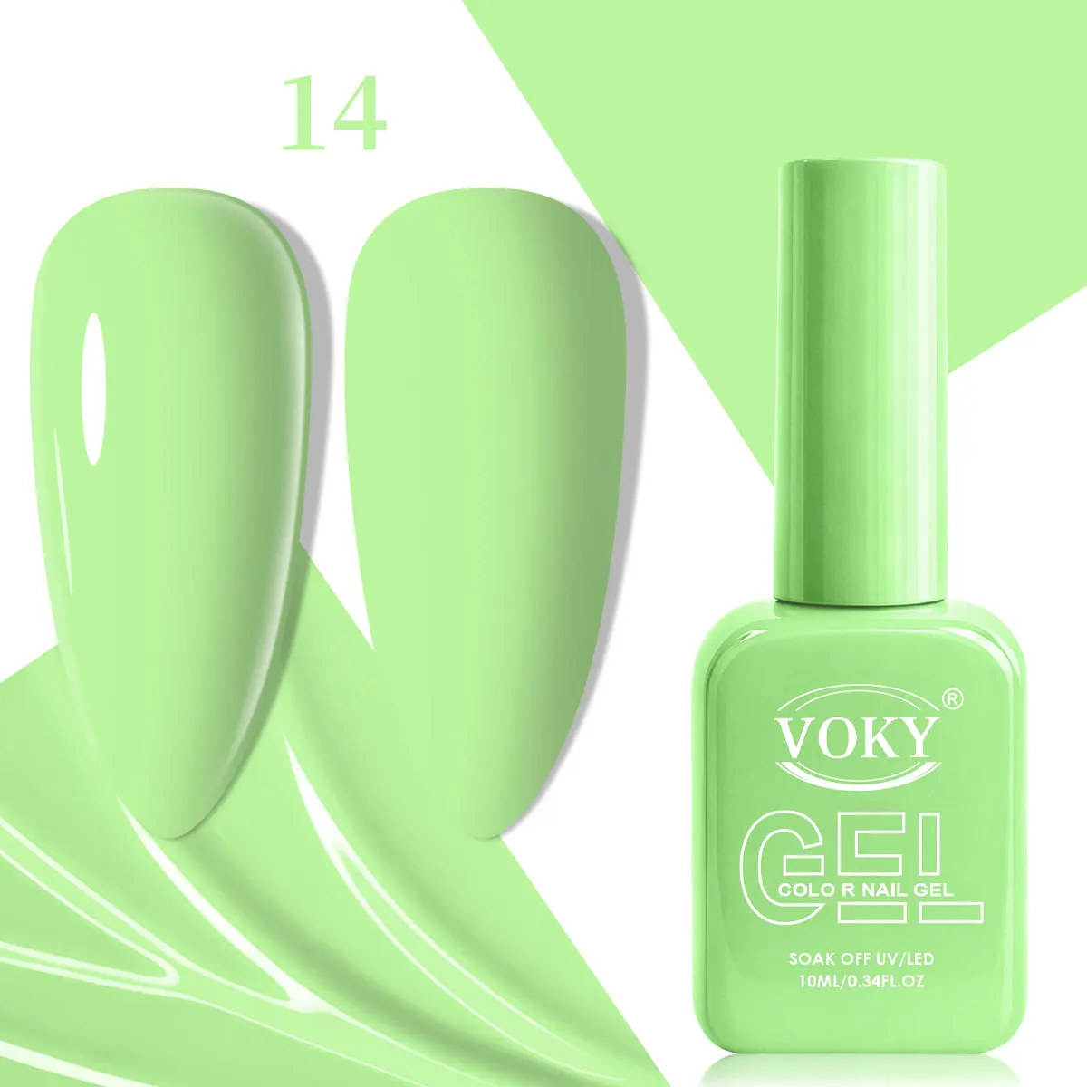 1PC Premium Macaron Fresh Lime Green Gel Nail Polish, high color rendering, one-coat coverage, non-yellowing gel nail polish, low odor, self-leveling, UV-curing nail polish, trendy dopamine tones, perfect for summer travel, parties, and everyday fashion manicures