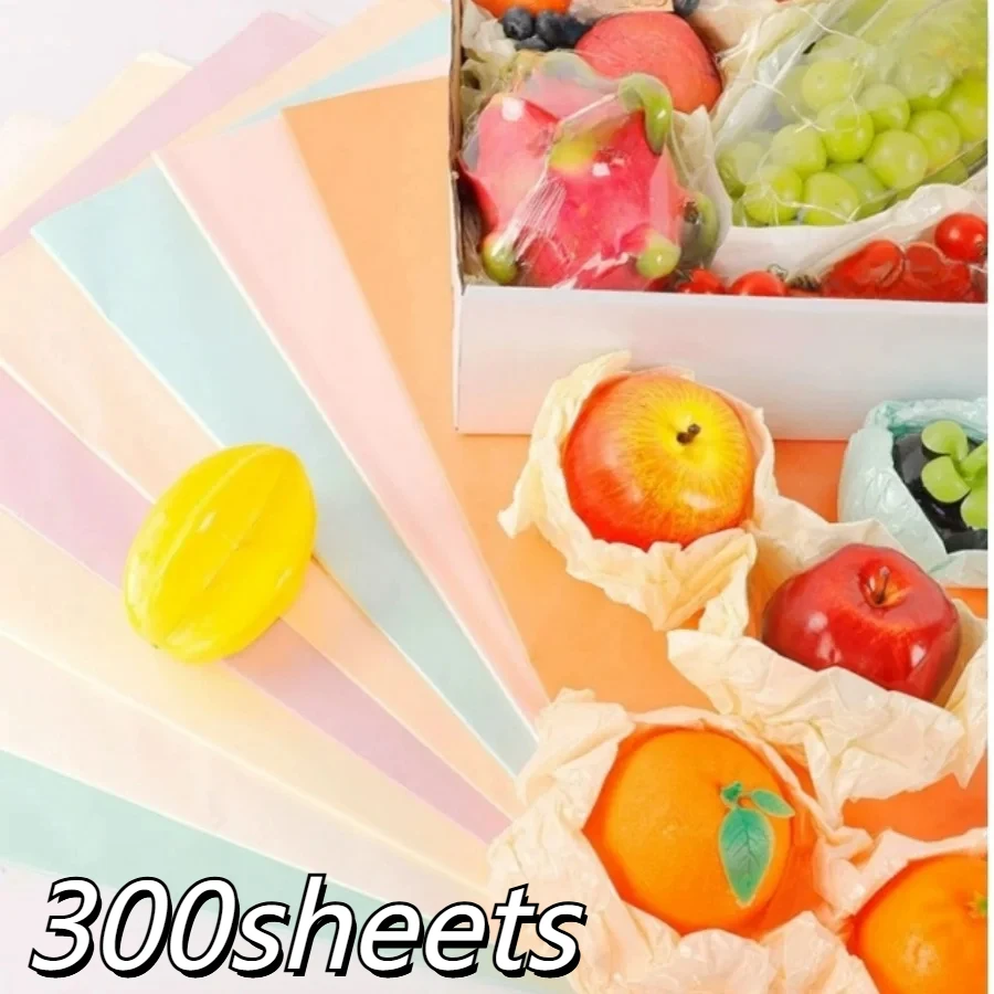 300sheets 50*70cm Fruit Wrapping Paper Glossy Pearl Sydney Paper Fruit Gift Box Waterproof with Filler Decorative Paper DIY Gift