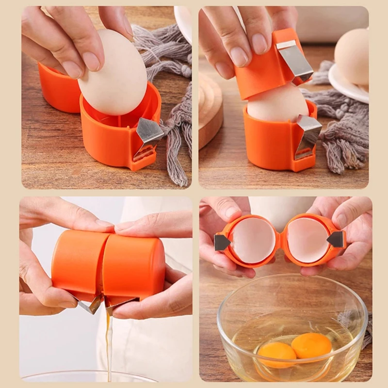 1PC Portable Stainless Steel Handheld Eggshell Opener Household Egg Cutting Tool Egg Cracking Tool For Home Kitchen Baking